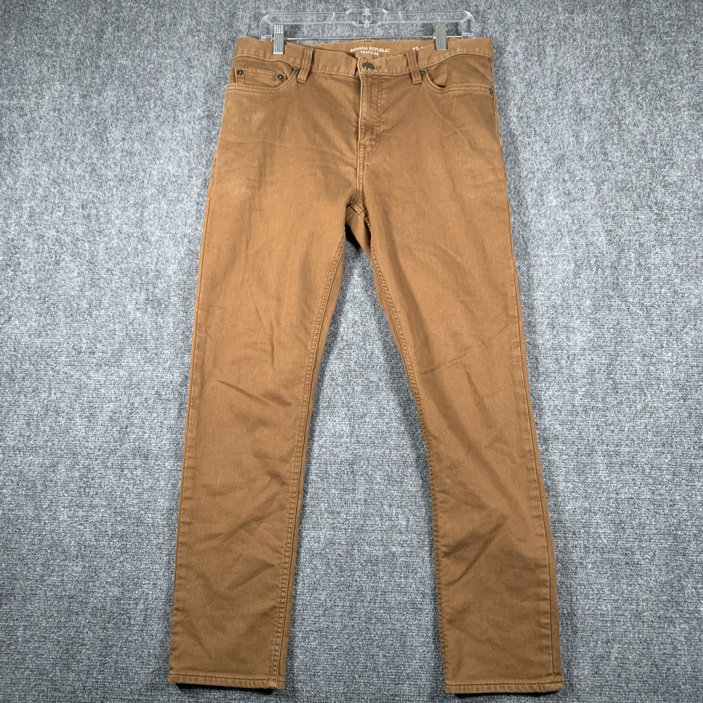 Banana Republic Jeans Mens 32x30 Brown Traveler Slim Fit Stretch Denim Pants